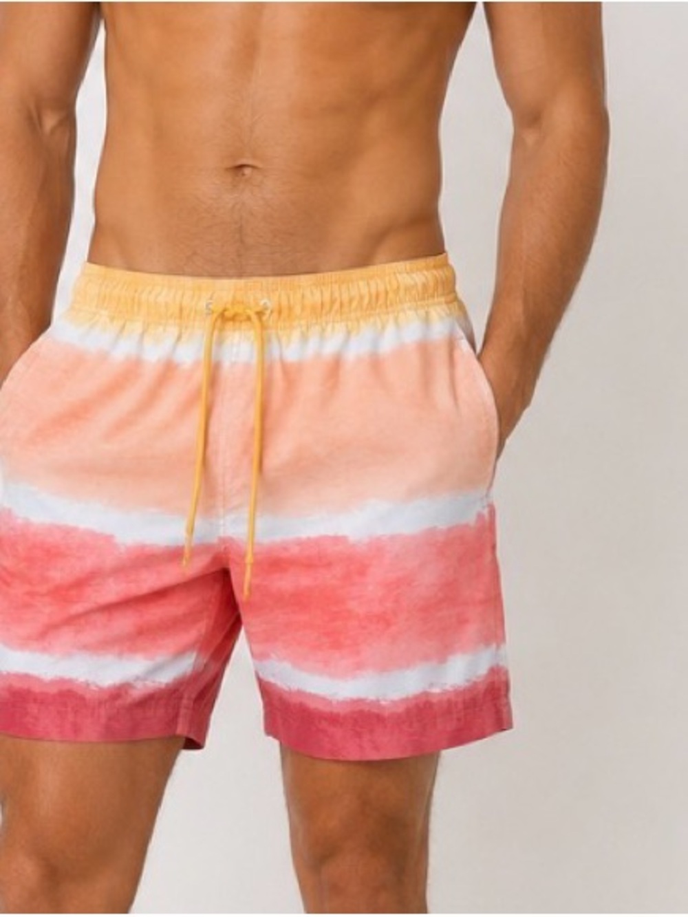Aeropostale Men's Orange & Red Gradient Swim Shorts unlined pockets SZ SM beach